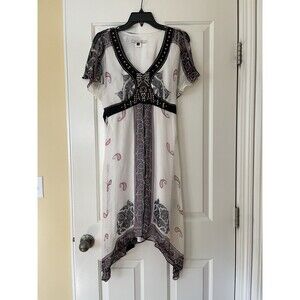 Vintage Fairy Silk Kimono Midi Dress by Single Dress Size Medium M Lined EUC